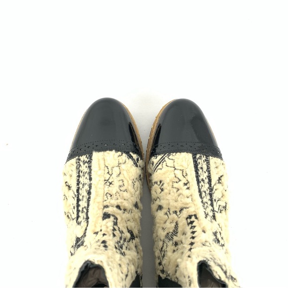 Free People Textile Atlas Chelsea Boot Beige Black Boho Festival Country - Picture 6 of 8